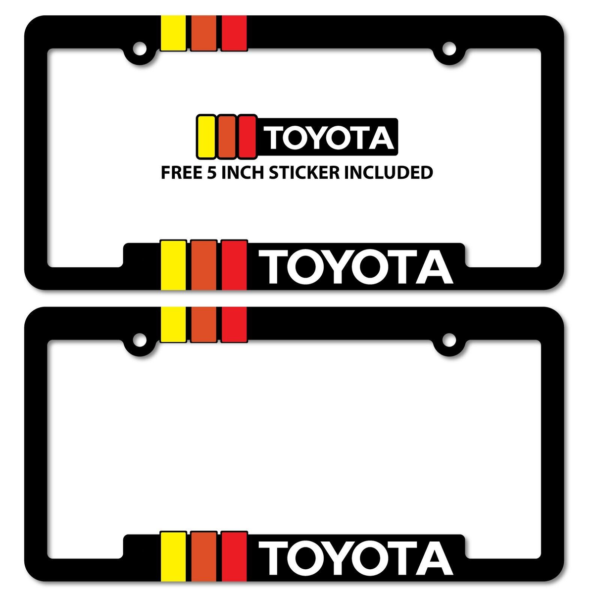 Retro Heritage Striped License Plate Frame Bracket — Custom Car Gear MODS &  Accessories